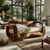 Valtheris Handcrafted Sculpted Solid Wood Sofa - Timberustic Sofa