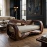 Valtheris Handcrafted Sculpted Solid Wood Sofa Dark Walnut - Timberustic Sofa