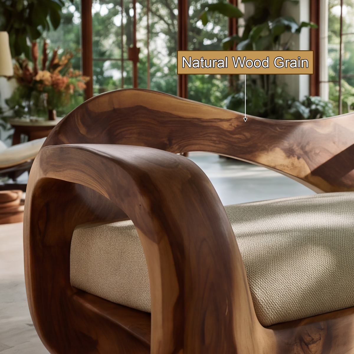 Valtheris Handcrafted Sculpted Solid Wood Sofa - Timberustic Sofa