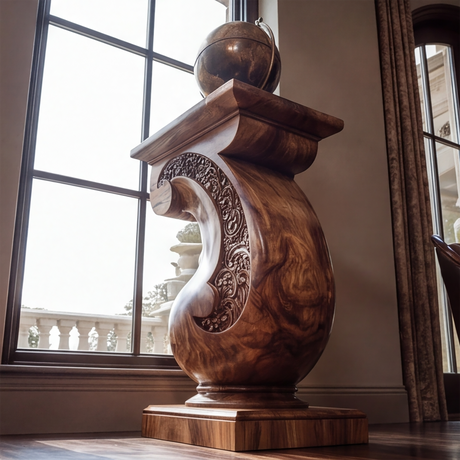 Varellion Solid Wood Sculpted Pedestal Stand - Timberustic Pedestal Stand