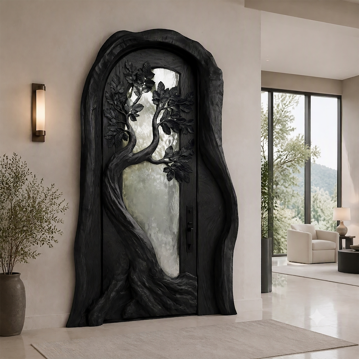 Varexon Sculpted Solid Wood Single Door