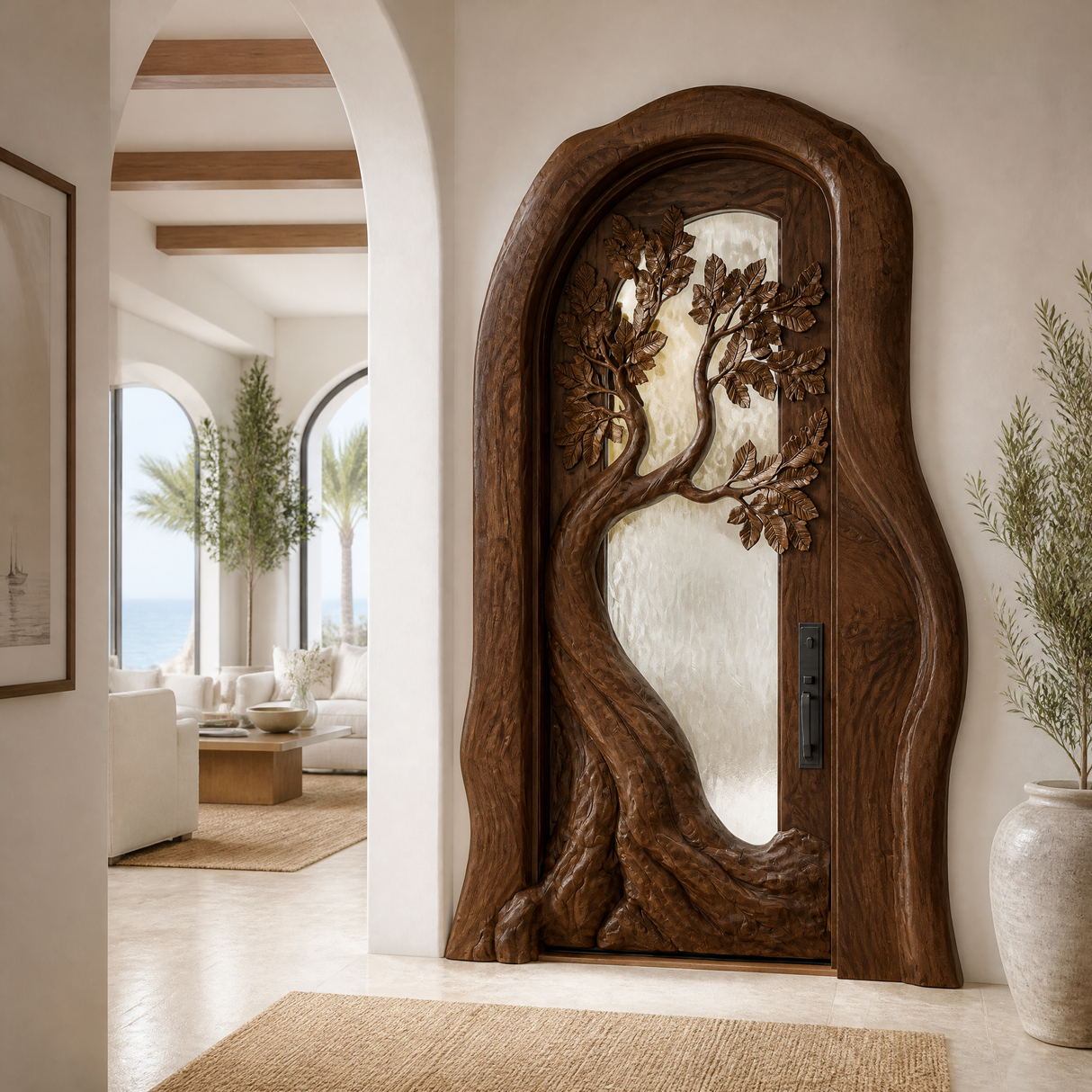 Varexon Sculpted Solid Wood Single Door