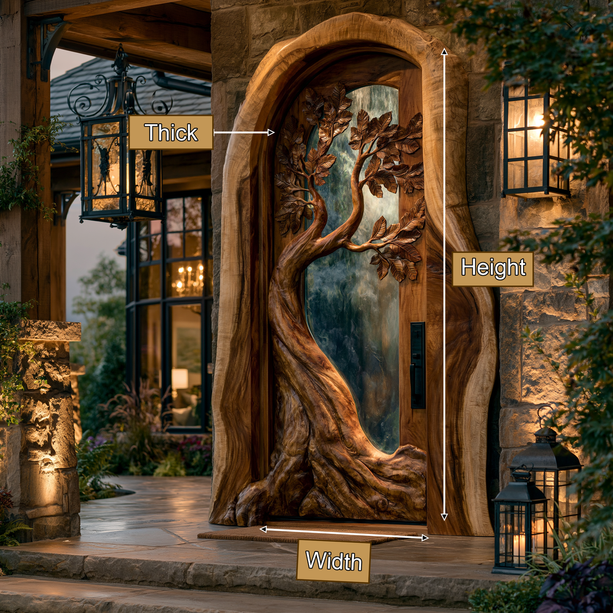 Varexon Sculpted Solid Wood Single Door