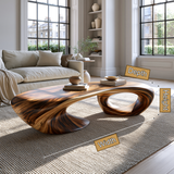 Velmora Sculpted Solid Wood Coffee Table SPA548940 - TimbeRustic Coffee Table