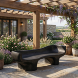 Velmora Sculpted Solid Wood Outdoor Bench