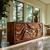 Velmora Sculpted Solid Wood Sideboard Cabinet