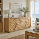 Velmora Sculpted Solid Wood Sideboard Cabinet