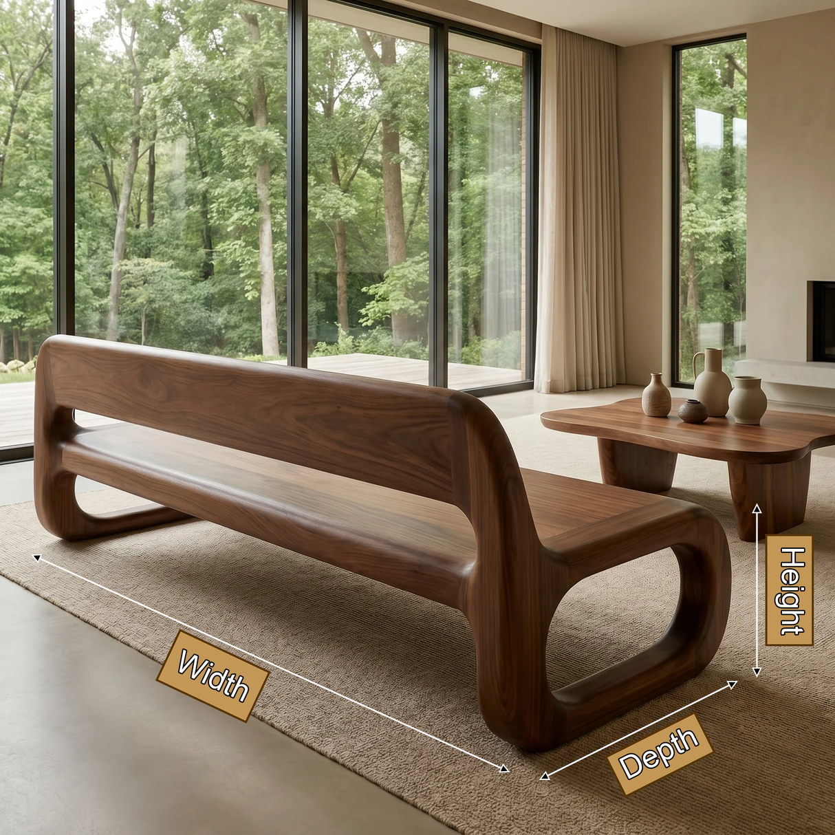 Veloren Handcrafted Solid Wood Indoor Bench - Timberustic Bench