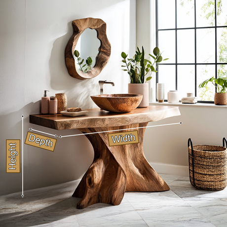 Velthora Rootform Solid Wood Freestanding Bathroom Vanity SPA576801 - Timberustic Freestanding Bathroom Vanity