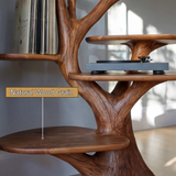 Veradorn Handcrafted Solid Wood Record Player Stand - Timberustic Record Player Stand With Storage