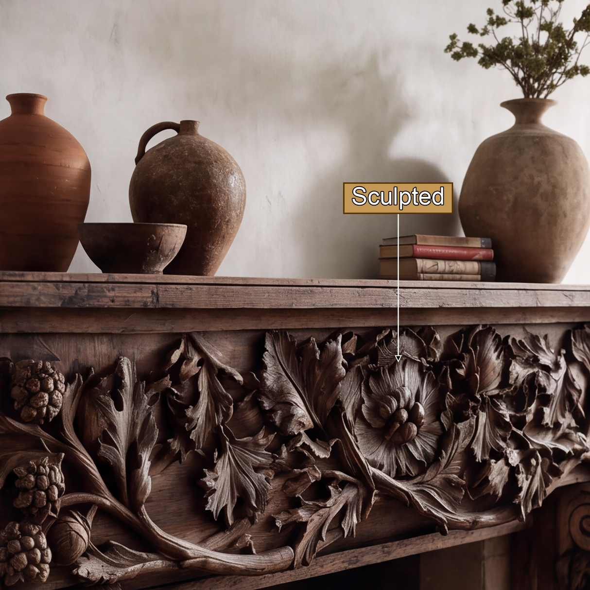 Verdelune Handcrafted Solid Wood Fireplace Mantel Surround