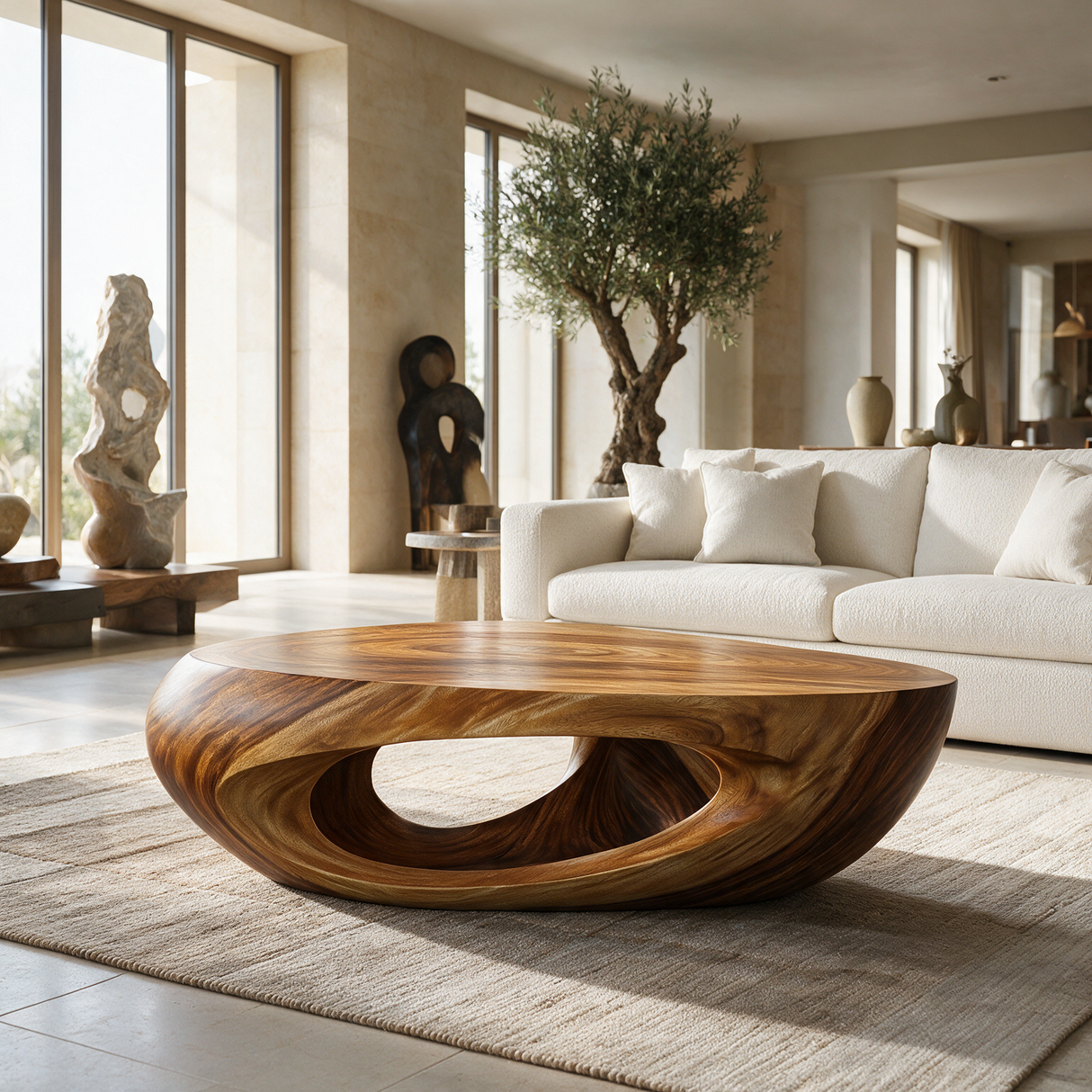 Veylora Handcrafted Solid Wood Coffee Table Brown - TimbeRustic Coffee Table