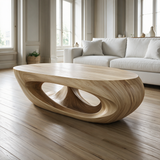 Veylora Handcrafted Solid Wood Coffee Table Natural Oak - TimbeRustic Coffee Table