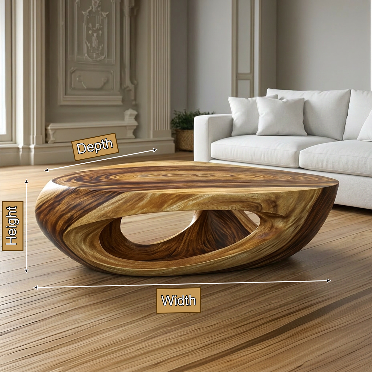 Veylora Handcrafted Solid Wood Coffee Table - TimbeRustic Coffee Table