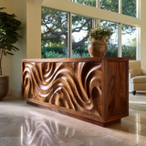Veylora Sculpted Solid Wood Sideboard Cabinet