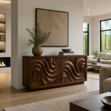 Veylora Sculpted Solid Wood Sideboard Cabinet