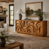 Veylora Sculpted Solid Wood Sideboard Cabinet
