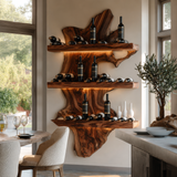 Veylorn Live Edge Solid Wood Floating Wine Shelf SPA935981
