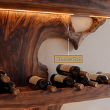 Veylorn Live Edge Solid Wood Floating Wine Shelf SPA935981