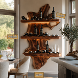 Veylorn Live Edge Solid Wood Floating Wine Shelf SPA935981