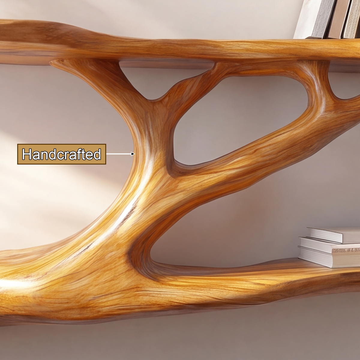 Virelith Handcrafted Solid Wood Floating Tree Bookshelf - Timberustic Floating Tree Bookshelf