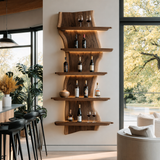 Virellan Live Edge Solid Wood Floating Wine Shelf SPA923892