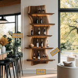 Virellan Live Edge Solid Wood Floating Wine Shelf SPA923892