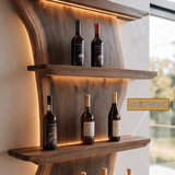 Virellan Live Edge Solid Wood Floating Wine Shelf SPA923892