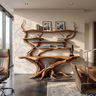 Virellan Sculpted Solid Wood Console Table with Shelves Brown - Timberustic Console Table with Shelves