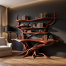 Virellan Sculpted Solid Wood Console Table with Shelves Mahogany - Timberustic Console Table with Shelves