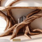 Virellan Sculpted Solid Wood Console Table with Shelves - Timberustic Console Table with Shelves
