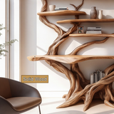 Virellan Sculpted Solid Wood Console Table with Shelves - Timberustic Console Table with Shelves
