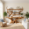 Virellan Sculpted Solid Wood Console Table with Shelves Teak - Timberustic Console Table with Shelves