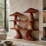 Virellon Sculpted Solid Wood Mushroom Bookshelf