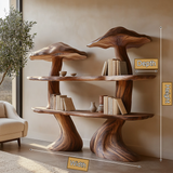 Virellon Sculpted Solid Wood Mushroom Bookshelf