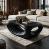 Vorlune Handcrafted Solid Wood Coffee Table Black - TimbeRustic Coffee Table