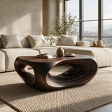 Vorlune Handcrafted Solid Wood Coffee Table Dark Walnut - TimbeRustic Coffee Table