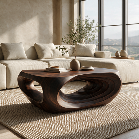 Vorlune Handcrafted Solid Wood Coffee Table Dark Walnut - Timberustic Coffee Table
