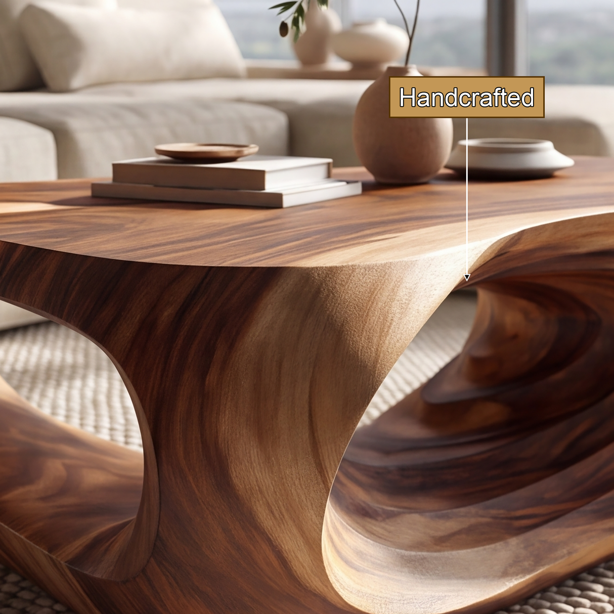 Vorlune Handcrafted Solid Wood Coffee Table - TimbeRustic Coffee Table