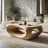 Vorlune Handcrafted Solid Wood Coffee Table Natural Oak - TimbeRustic Coffee Table
