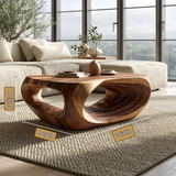 Vorlune Handcrafted Solid Wood Coffee Table - TimbeRustic Coffee Table