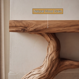 Wildercrest Sculpted Solid Wood Tree-Shaped Fireplace Mantel with Display Shelves - Timberustic Tree-Shaped Fireplace Mantel with Display Shelves