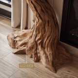 Wildercrest Sculpted Solid Wood Tree-Shaped Fireplace Mantel with Display Shelves - Timberustic Tree-Shaped Fireplace Mantel with Display Shelves