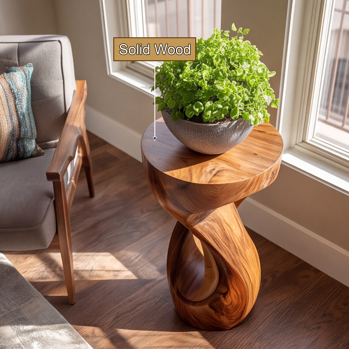 Xavionis Solid Wood Sculpted Pedestal Stand