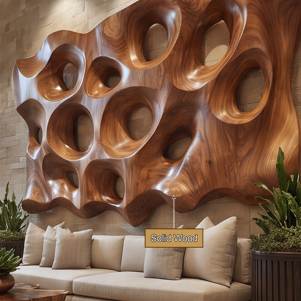 Zavero Sculpted Solid Wood Wall Art