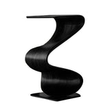 Zepharic Solid Wood Sculpted Pedestal Stand Black - Timberustic Pedestal Stand