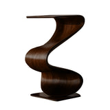 Zepharic Solid Wood Sculpted Pedestal Stand Dark Walnut - Timberustic Pedestal Stand