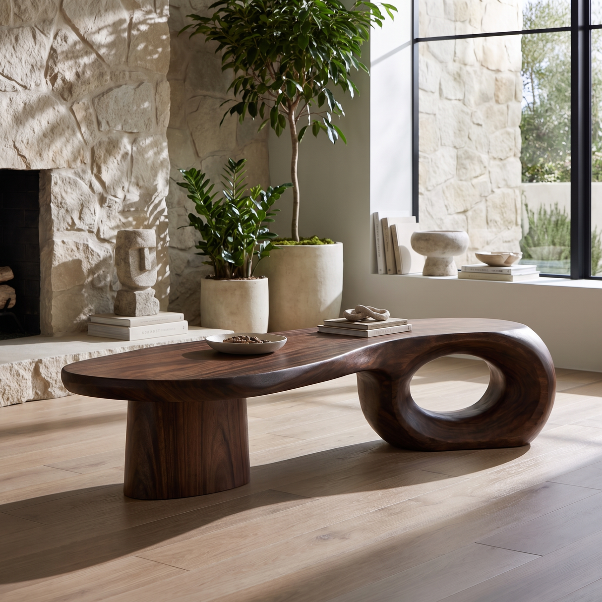 Zephorin Handcrafted Solid Wood Coffee Table Dark Walnut - TimbeRustic Coffee Table