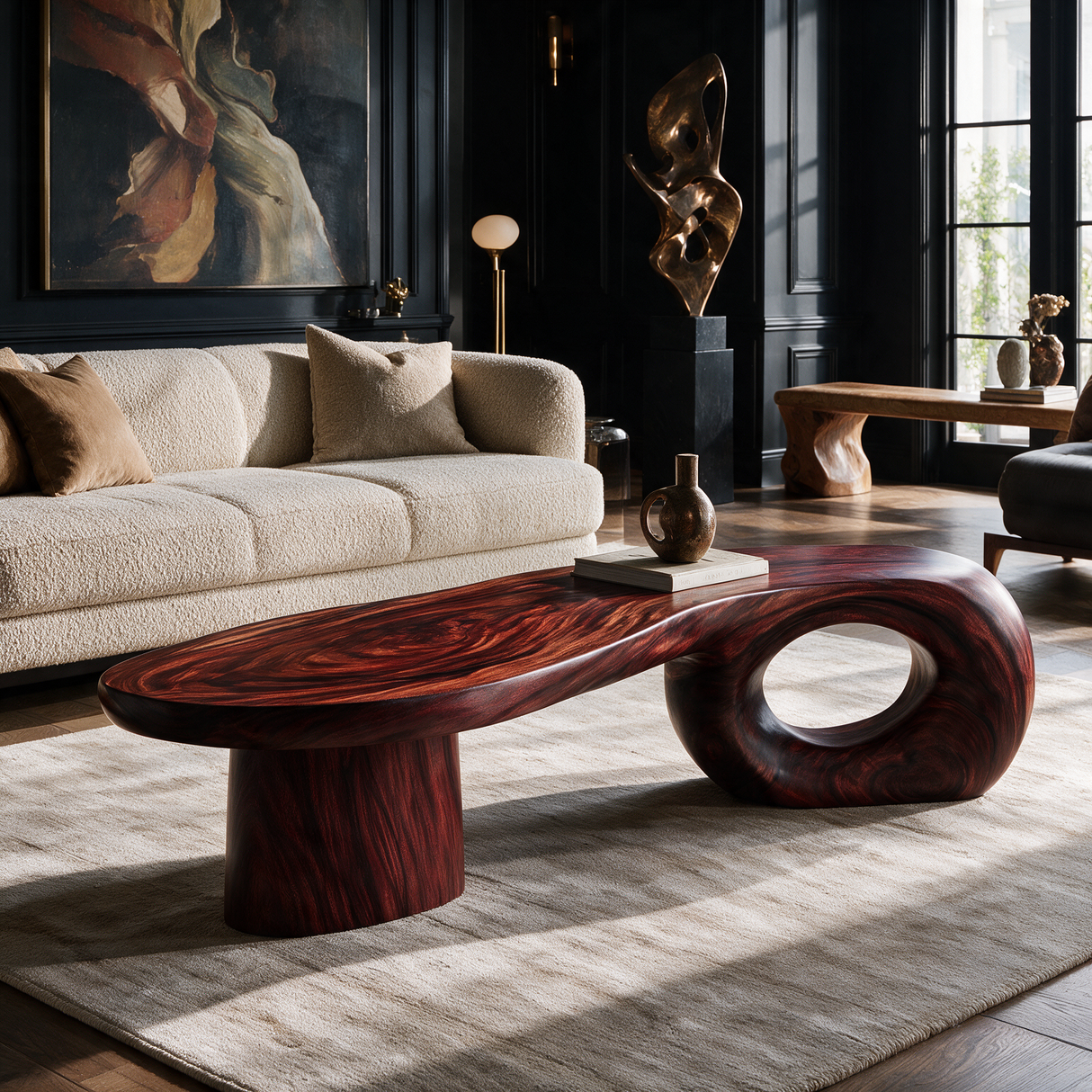 Zephorin Handcrafted Solid Wood Coffee Table Mahogany - TimbeRustic Coffee Table