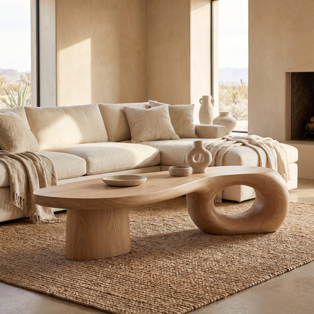 Zephorin Handcrafted Solid Wood Coffee Table Natural Oak - TimbeRustic Coffee Table